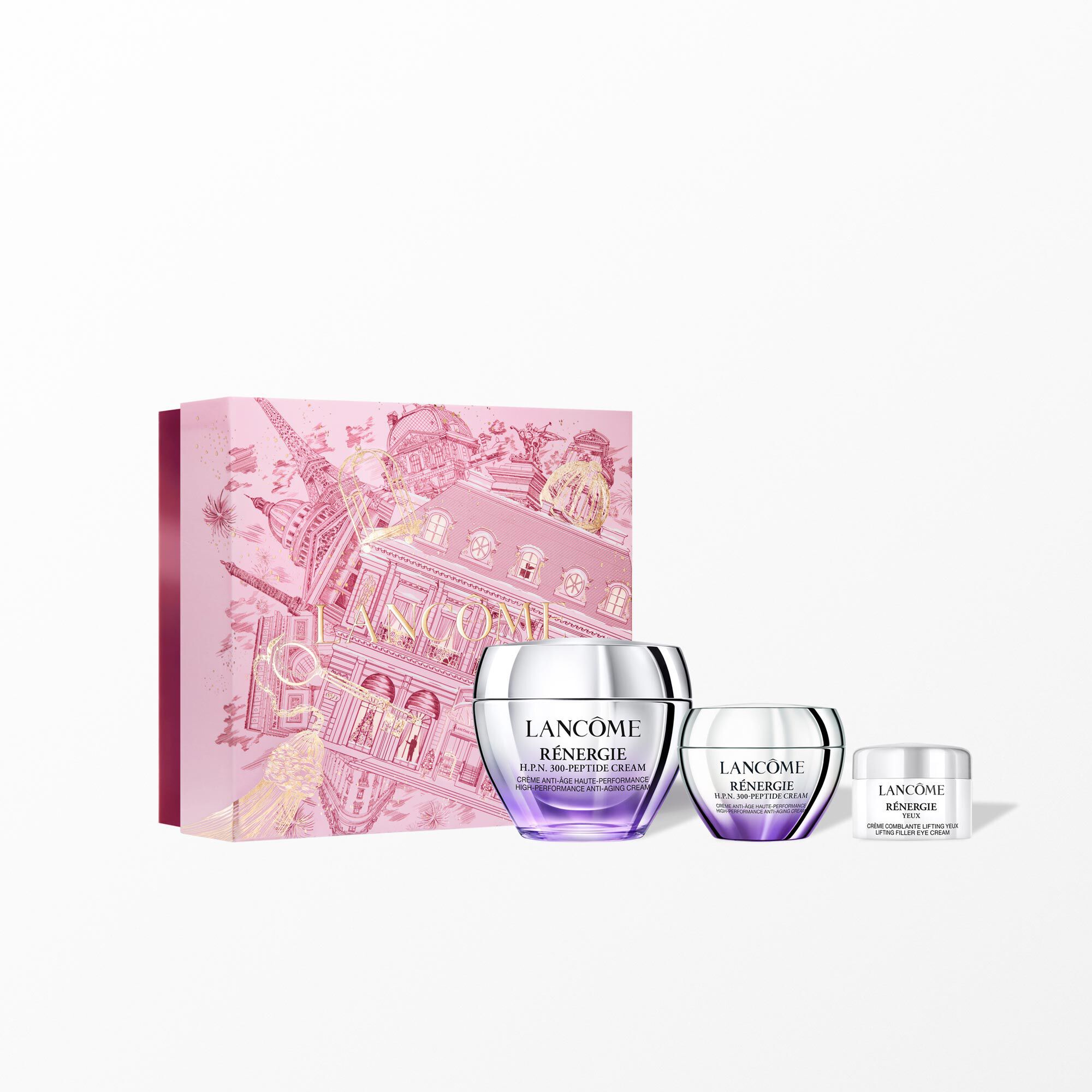 Renergie holiday set containing: - RENERGIE H.P.N 300-PEPTIDE CREAM 50ML - RENERGIE H.P.N 300-PEPTIDE CREAM 15ML - RENERGIE EYE CREAM 5ML MINI