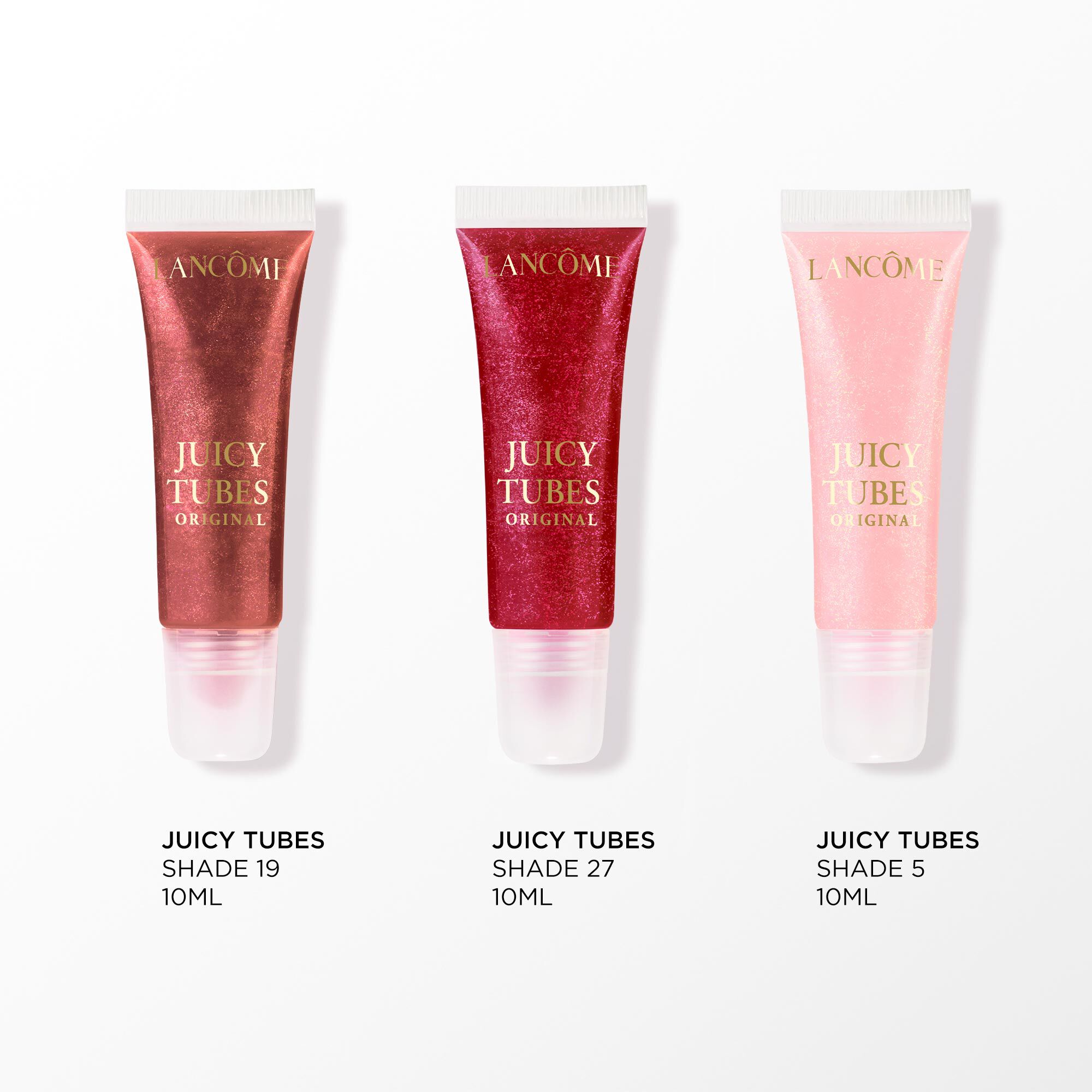 Image of the following products on a white background: JUICY TUBE 05 10ML - JUICY TUBE 19 10ML - JUICY TUBE 27 10ML