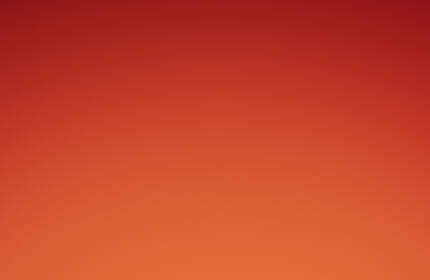 Three bold red lipsticks with gold casing are prominently displayed against a gradient orange background.