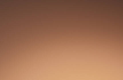 Three makeup brushes of varying sizes, arranged vertically against a warm, gradient background.