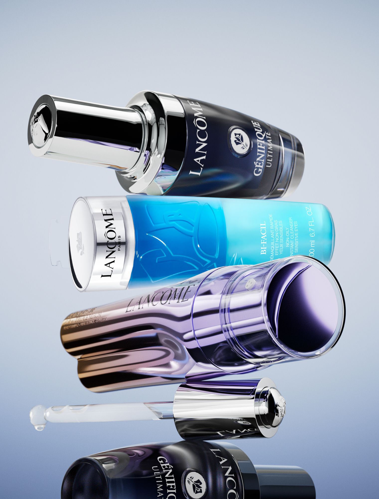 An image depicting several skincare products monted on top of each other