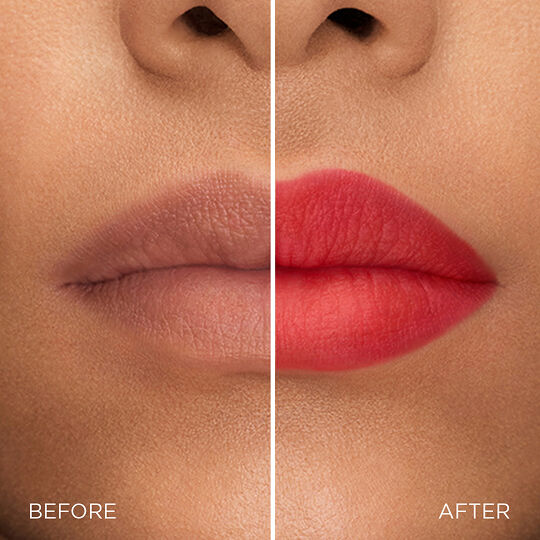 Before and after for Shade 24, Loungy Red.